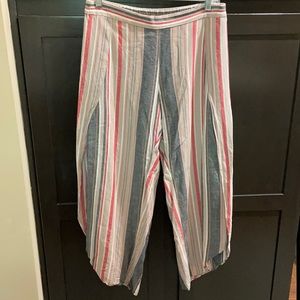 DREW striped pant with high slit on sides Size M